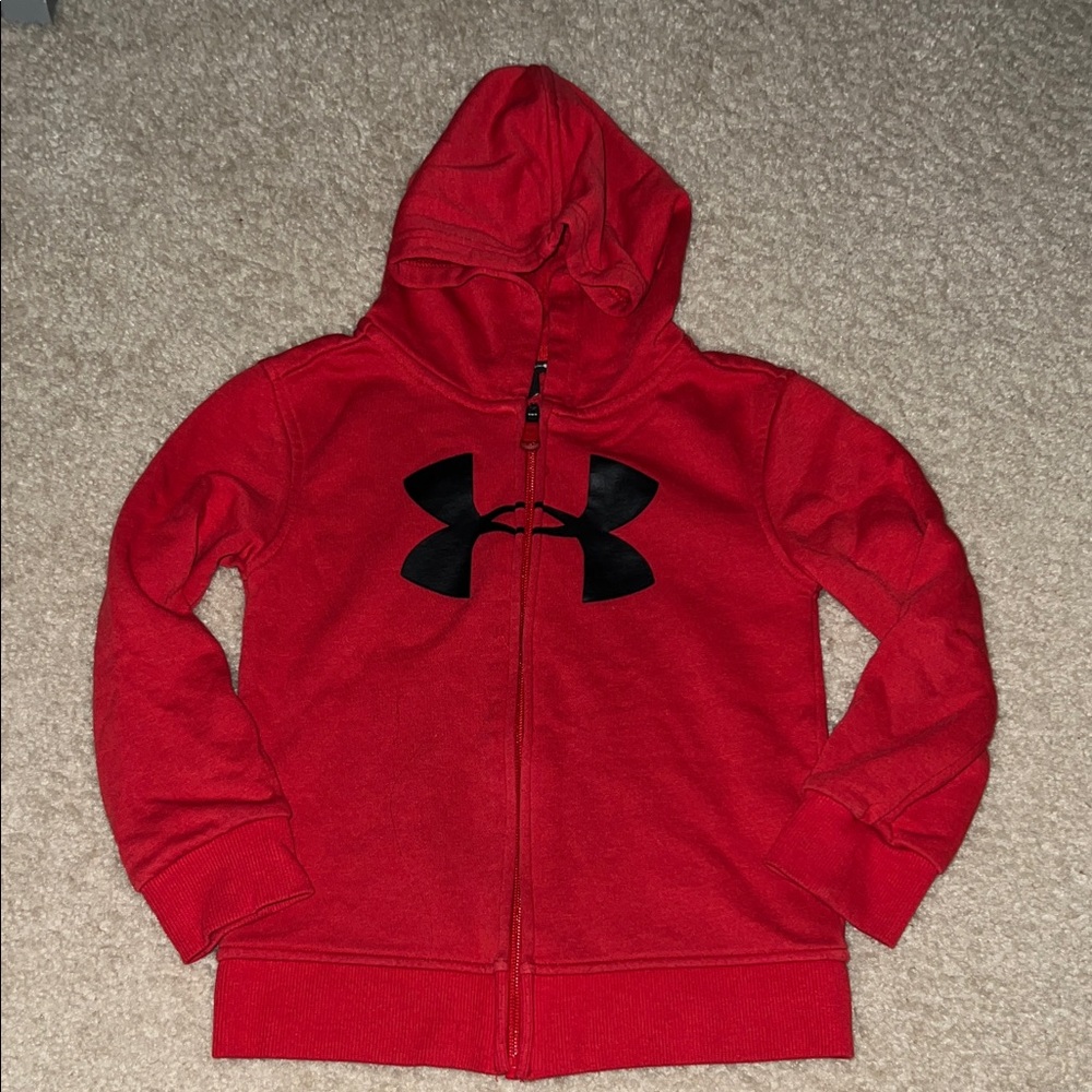 Under Armour Kids Bold Red Zip-Up Hoodie